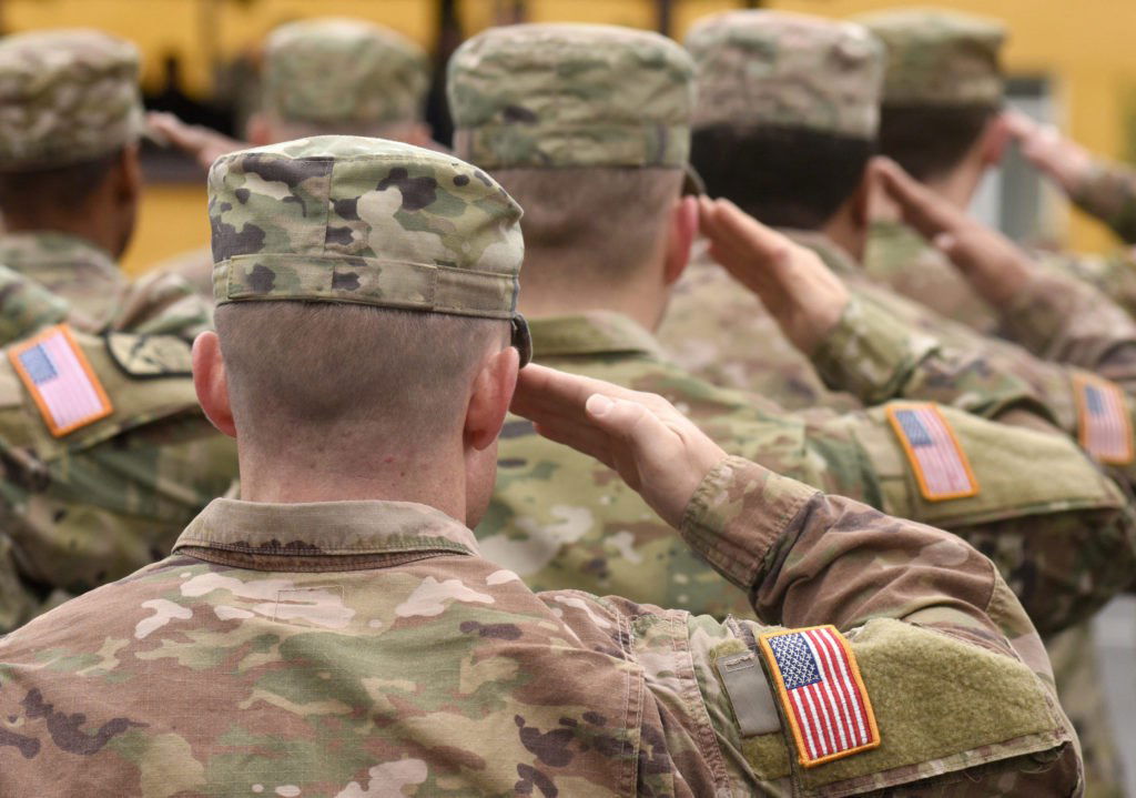 US soldier salute. US army. Military of USA. Veterans Day. Memorial day. The United States Armed Forces. Military forces of the United States of America.